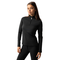 T-shirt de treino de manga comprida para mulher Horze Lilian Preto