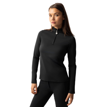 T-shirt de treino de manga comprida para mulher Horze Lilian Preto