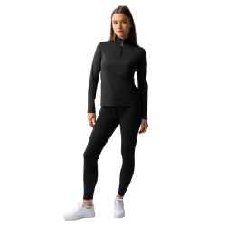 T-shirt de treino de manga comprida para mulher Horze Lilian Preto