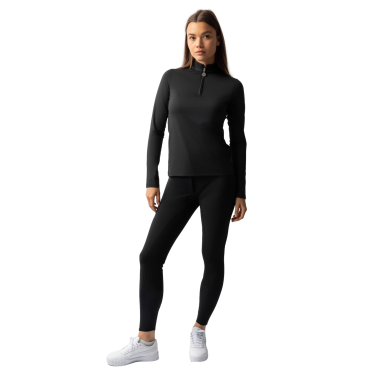 T-shirt de treino de manga comprida para mulher Horze Lilian Preto