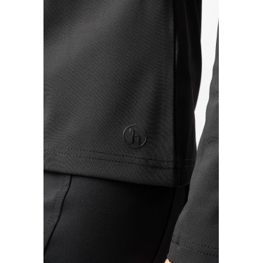 T-shirt de treino de manga comprida para mulher Horze Lilian Preto