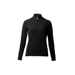 T-shirt de treino de manga comprida para mulher Horze Lilian Preto