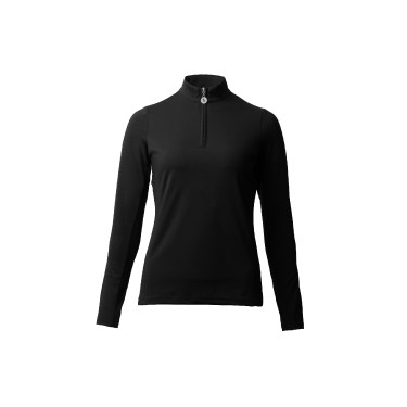 T-shirt de treino de manga comprida para mulher Horze Lilian Preto