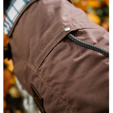 Manta para cão Horseware Heritage Newmarket Castanho / azul-marinho Witney Manta para cão Horseware Heritage Newmarket Castanho / azul-marinho Witney