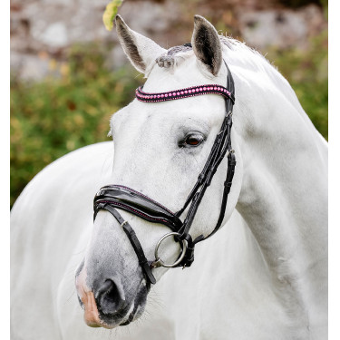Bridão Horseware Diamante com Flasheur Preto / rosa