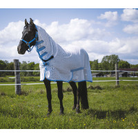 Camisa de rede Riding World Combo Branco / azul céu