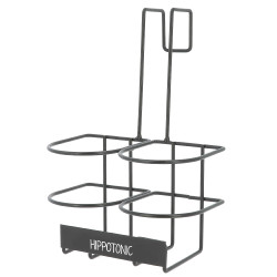 Suporte para garrafas Hippotonic com ganchos Preto
