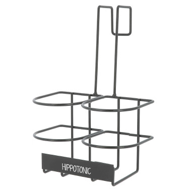 Suporte para garrafas Hippotonic com ganchos Preto