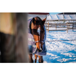 Capa Equithème Tyrex 1200D reciclada  Cinzento-acastanhado Castanho