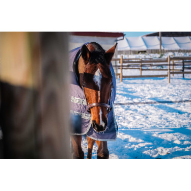 Capa Equithème Tyrex 1200D reciclada  Cinzento-acastanhado Castanho