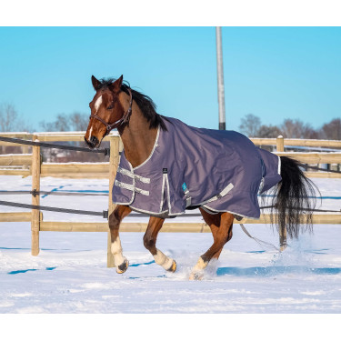 Capa Equithème Tyrex 1200D reciclada  Cinzento-acastanhado Castanho