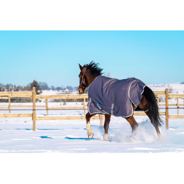 Capa Equithème Tyrex 1200D reciclada  Cinzento-acastanhado Castanho