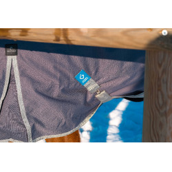 Capa Equithème Tyrex 1200D reciclada  Cinzento-acastanhado Castanho