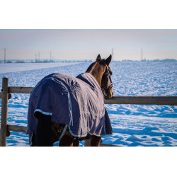 Capa Equithème Tyrex 1200D reciclada  Cinzento-acastanhado Castanho