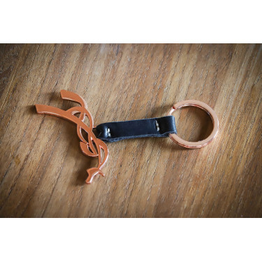 Chaveiro Pénélope Preto / dourado rosa