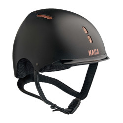 Capacete de equitação NACA Gravity S Onyx preto fosco / ouro rosa