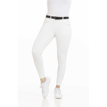 Calça Equithème Claudine com fundo de silicone Branco