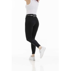 Calça Equithème Claudine com fundo de silicone Preto Calça Equithème Claudine com fundo de silicone Preto