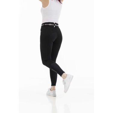 Calça Equithème Claudine com fundo de silicone Preto Calça Equithème Claudine com fundo de silicone Preto