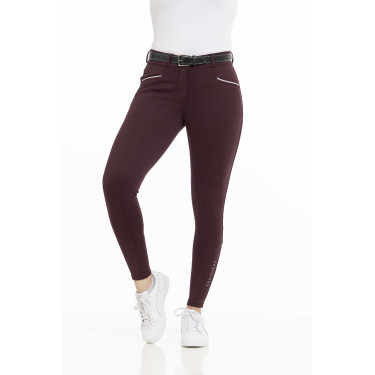 Calça Equithème Claudine com fundo de silicone Bordéus Bord&amp;amp;amp;amp;amp;ocirc;