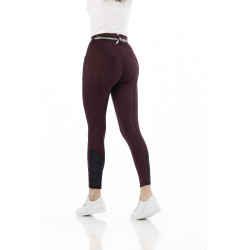 Calça Equithème Claudine com fundo de silicone Bordéus Bord&amp;amp;amp;amp;amp;ocirc;