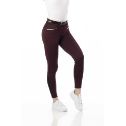 Calça Equithème Claudine com fundo de silicone Bordéus Bord&amp;amp;amp;amp;amp;ocirc;