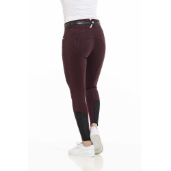 Calça Equithème Claudine com fundo de silicone Bordéus Bord&amp;amp;amp;amp;amp;ocirc;