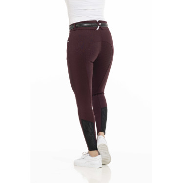 Calça Equithème Claudine com fundo de silicone Bordéus Bord&amp;amp;amp;amp;amp;ocirc;