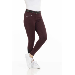 Calça Equithème Claudine com fundo de silicone Bordéus Bord&amp;amp;amp;amp;amp;ocirc;