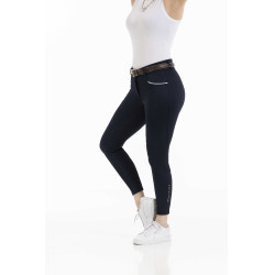 Calça Equithème Claudine com fundo de silicone Azul-marinho