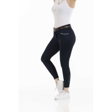 Calça Equithème Claudine com fundo de silicone Azul-marinho