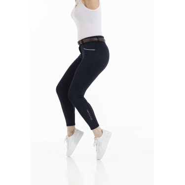 Calça Equithème Claudine com fundo de silicone Azul-marinho