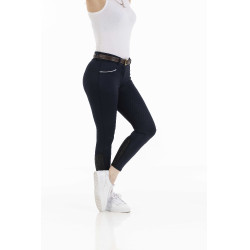 Calça Equithème Claudine com fundo de silicone Azul-marinho