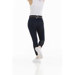 Calça Equithème Claudine com fundo de silicone Azul-marinho