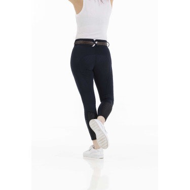 Calça Equithème Claudine com fundo de silicone Azul-marinho