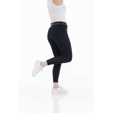 Calça Equithème Claudine com fundo de silicone Azul-marinho