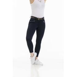 Calça Equithème Claudine com fundo de silicone Azul-marinho