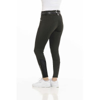 Calça Equithème Claudine com fundo de silicone Verde escuro
