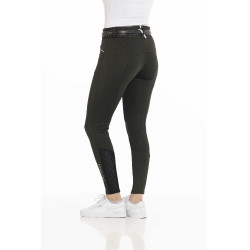 Calça Equithème Claudine com fundo de silicone Verde escuro