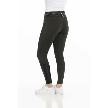 Calça Equithème Claudine com fundo de silicone Verde escuro