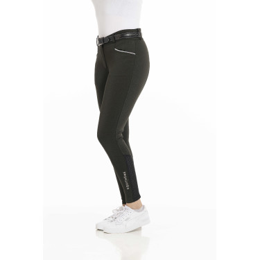 Calça Equithème Claudine com fundo de silicone Verde escuro