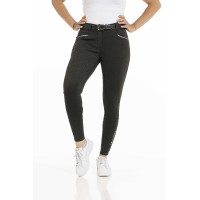 Calça Equithème Claudine com fundo de silicone Verde escuro