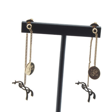 Brincos Pénélope Yuna Dourada Ouro