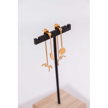 Brincos Pénélope Yuna Dourada Ouro