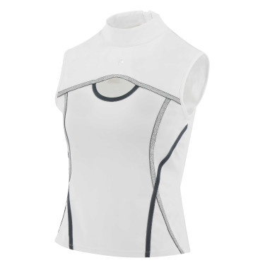 Polo Equithème Puebla sem mangas Branco / cinza Polo Equithème Puebla sem mangas Branco / cinza