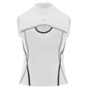 Polo Equithème Puebla sem mangas Branco / cinza Polo Equithème Puebla sem mangas Branco / cinza