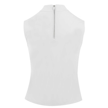 Polo Equithème Puebla sem mangas Branco / cinza Polo Equithème Puebla sem mangas Branco / cinza