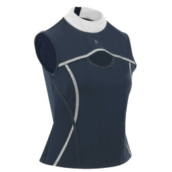 Polo Equithème Puebla sem mangas Marinho / cinza Azul