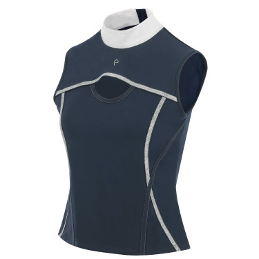Polo Equithème Puebla sem mangas Marinho / cinza Azul Polo Equithème Puebla sem mangas Marinho / cinza Azul