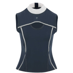 Polo Equithème Puebla sem mangas Marinho / cinza Azul